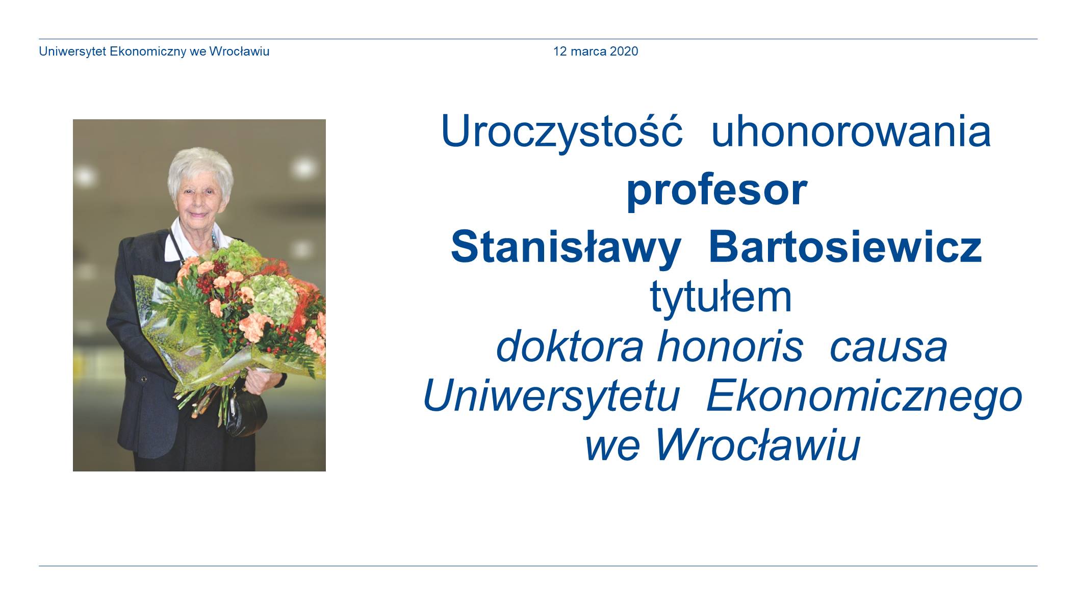 Profesor Stanisława Bartosiewicz doktorem honoris causa naszej uczelni